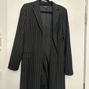 Karen Kane long black and white pinstripe blazer size large